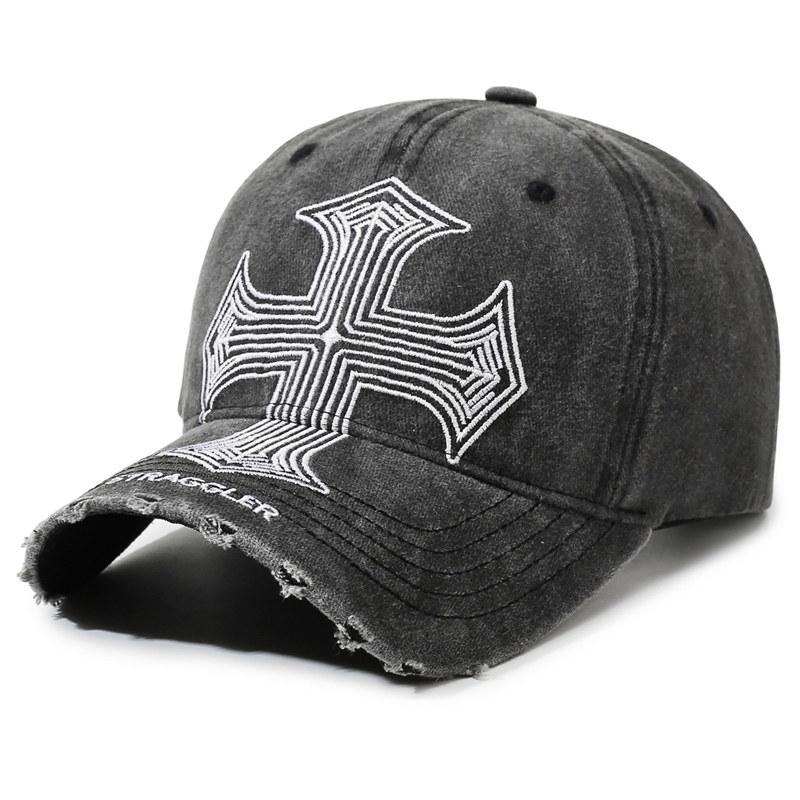 Embroidered Cross Baseball Cap for Men Women Vintage Design Sun Hat Hip Hop Fashion Caps GZW
