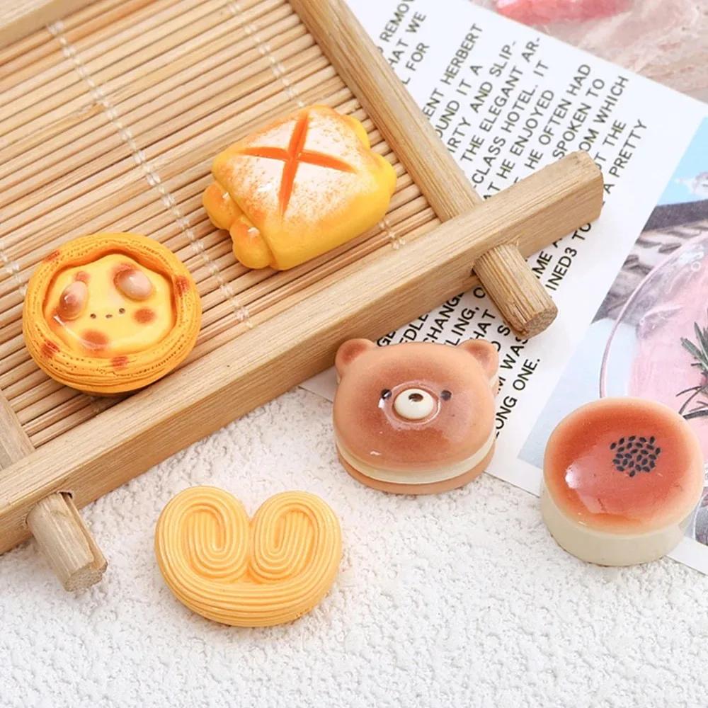 8 Stück Glänzende Cartoon Bär Brot Serie Harz Flache Harz Kühlschrankmagnete Whiteboard Aufkleber DIY Dekorative Küchenaccessoires