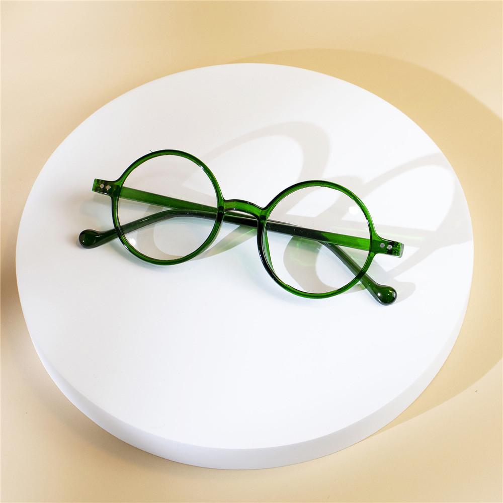 6PCS Round Non-Prescription Anti-Blue Light Reading Glasses - Cute Full Rim PC Frame with Clear Polycarbonate Lenses