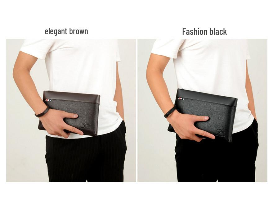 Herren Große Kapazität Weiches Leder Clutch Geldbörse - Trendige Lässige Handtasche & Umschlagtasche
