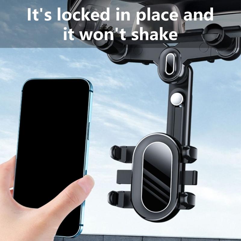 Automotive Cradles Car Phone Holder Adjustable Phone Holder Universal Shockproof Rearview Mirror Mount Clip Type Holder