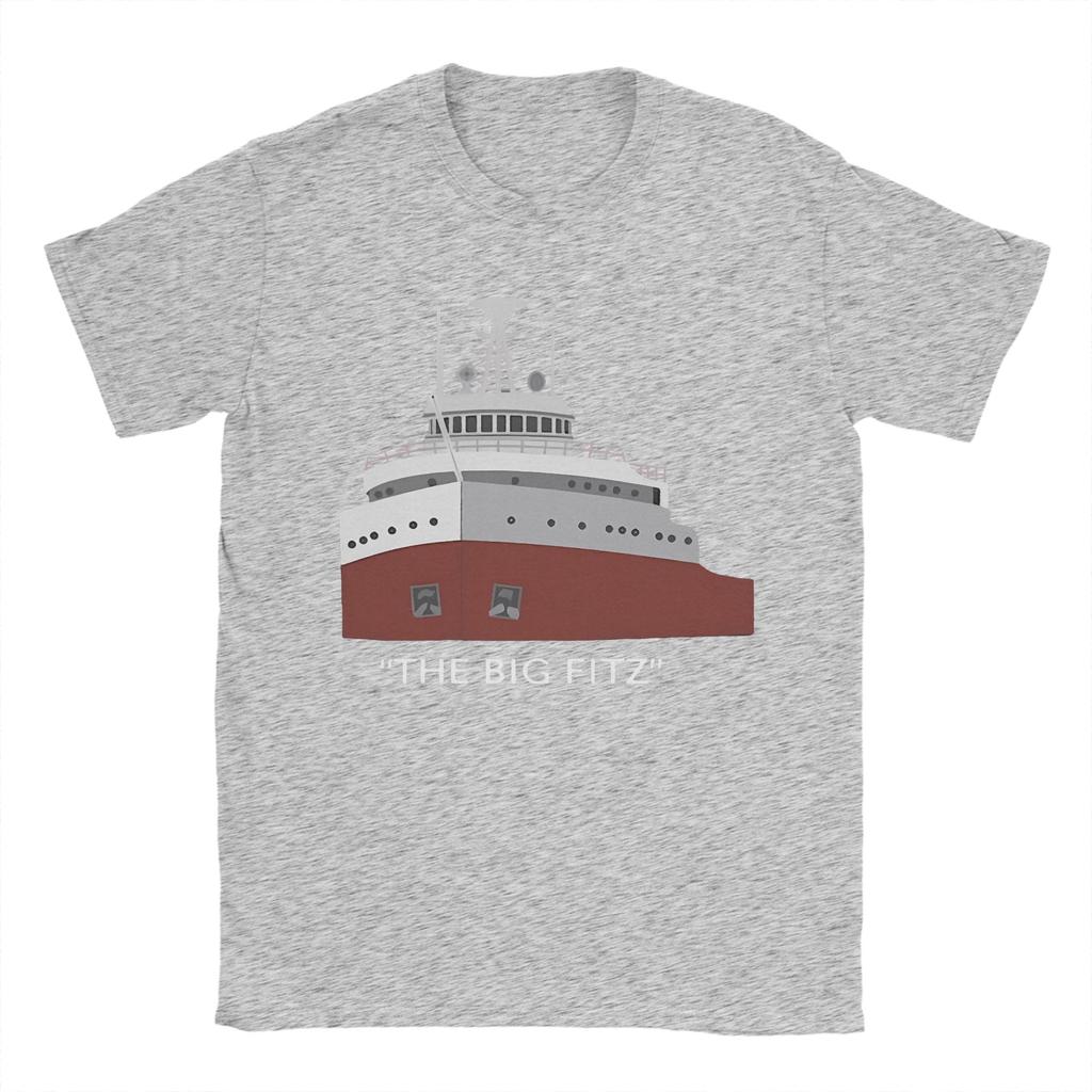 Herren T-Shirt Edmund Fitzgerald Neuheit Reines Baumwoll-T-Shirt Kurzarm Großes Schiff T-Shirts Rundhals Oberteile Erwachsene