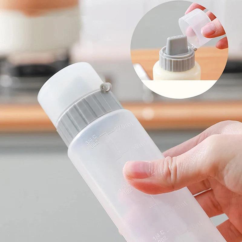 5 Holes Condiment Squeeze Bottle Kitchen Ketchup Mustard Bottle Clear Mayonnaise Honey Dispenser Sauce Storage Container