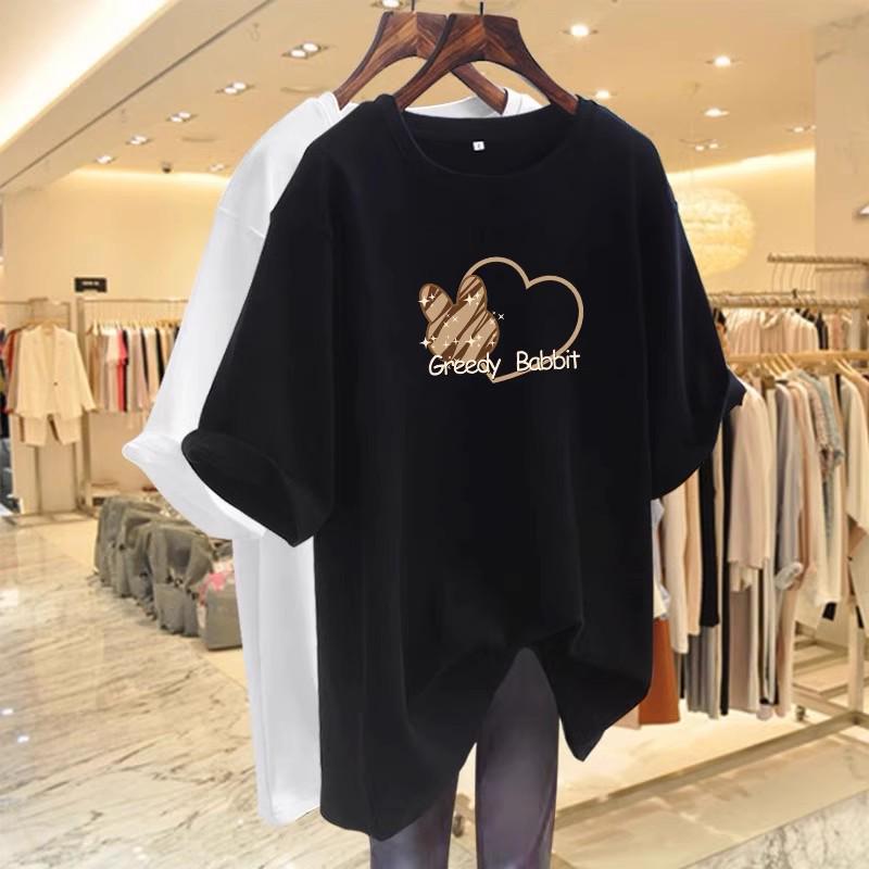 

Women s Plus Size Cotton Short Sleeve Loose T-shirt - Summer 2025 Trendy European Style, Versatile Half Sleeve Top M