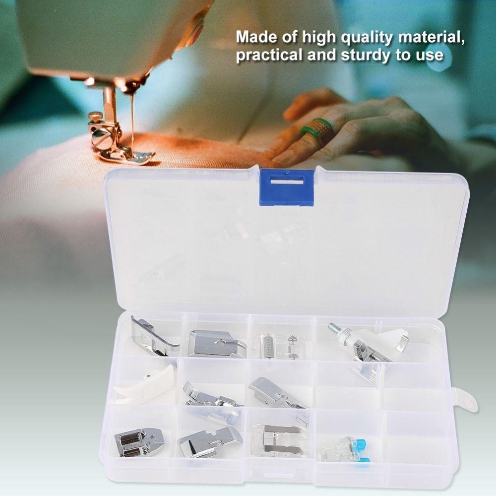 11 STÜCKE Multifunktionaler Nähfuß Klare Box Niedriger Schaft Nähfuß-Set Kompatibel Universell Snap On Fuß Haushaltsnähen