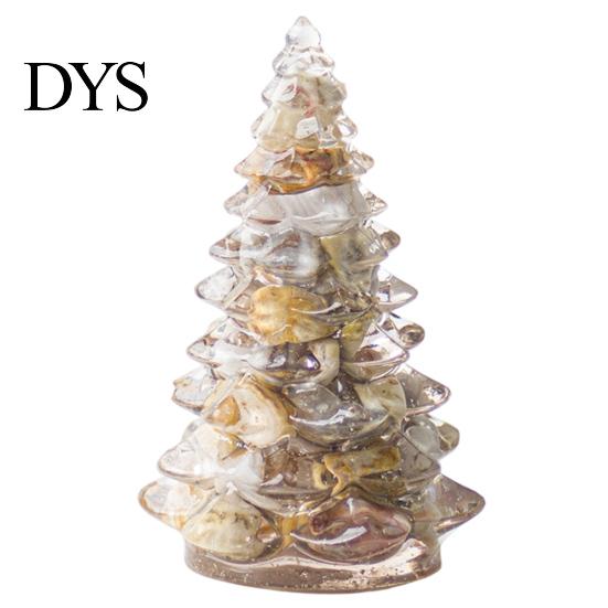 Xmas Tabletop Figurine Resin Christmas Tree Figurine, Crystal Desktop Ornament, Creative Gift Miniature Holiday Decoration for Home Office,