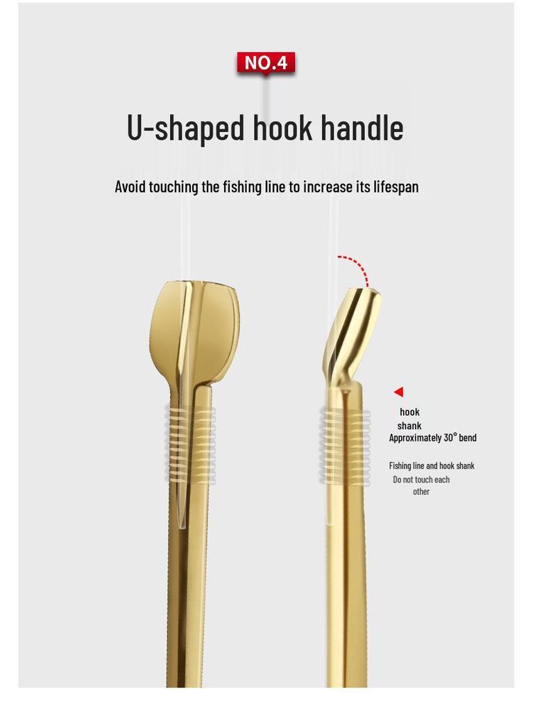 High-Sensitivity Barbless Crucian Carp Hook with Extended Shank and Flat Design