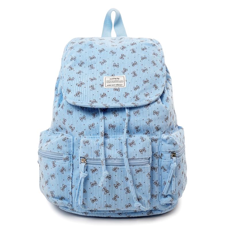 Cord-Schleifen-Rucksack Damen Leichter Zugband-Pendlerrucksack