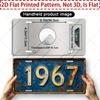 2D Flat, 1pc Vintage "1967" Aluminum Metal Sign - 12"x6" Rustic Wall Decor with Distressed Blue & Yellow Design