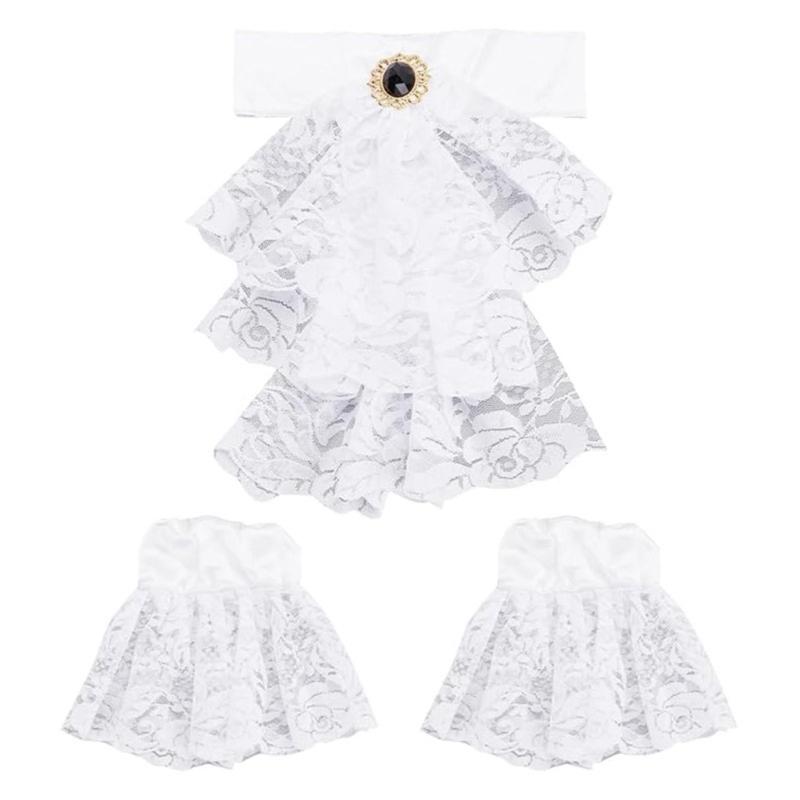 Воротник с рюшами Браслет Девочки Косплей Галстук Викторианский Воротник Лацкан Средневековый Косплей Викторианский Галстук-Воротник с Рюшами