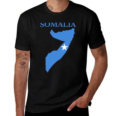 Somalia Flag Map Tshirt Antifade Casual Tee Shirt