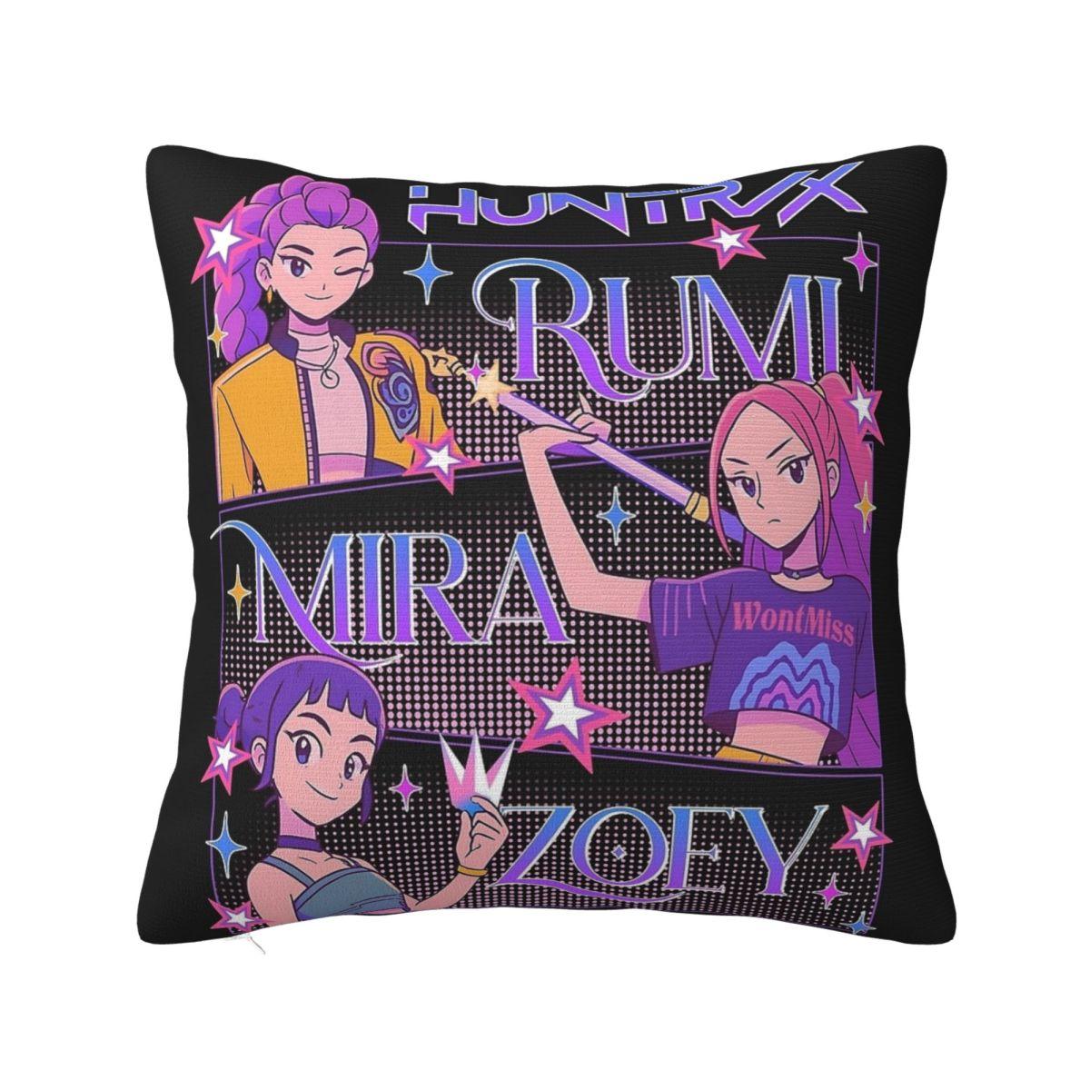 

Huntrix Kpop Охотники на демонов Наволочка Принт Полиэстер Наволочка Декоративная Наволочка Чехол Домашний Квадратный 40X40см 30x30cm 12x12in