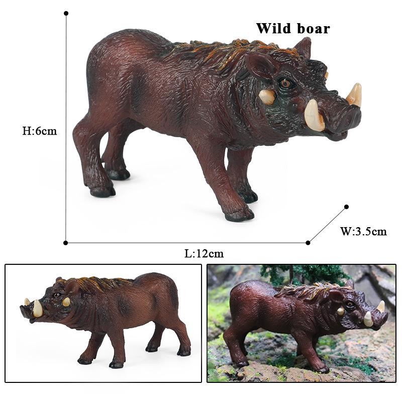 Wild Safari Animal Figurines: Giraffe, Elephant, Rhinoceros, Brown Bear, Tiger, Lion, Leopard, Hippopotamus - Solid Cognitive Toys