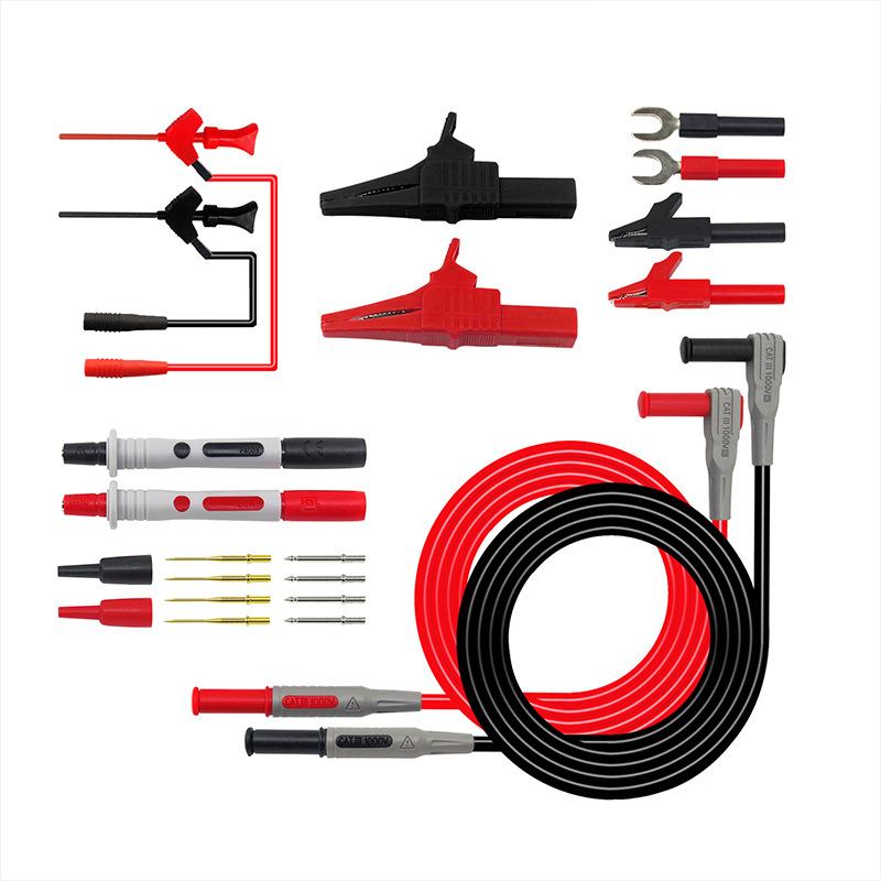 P1300 Series Multimeter Test Lead Kit 4mm Banana Plug Cable Test Hook Clip Probe Alligator Clip Automotive Tool Kit