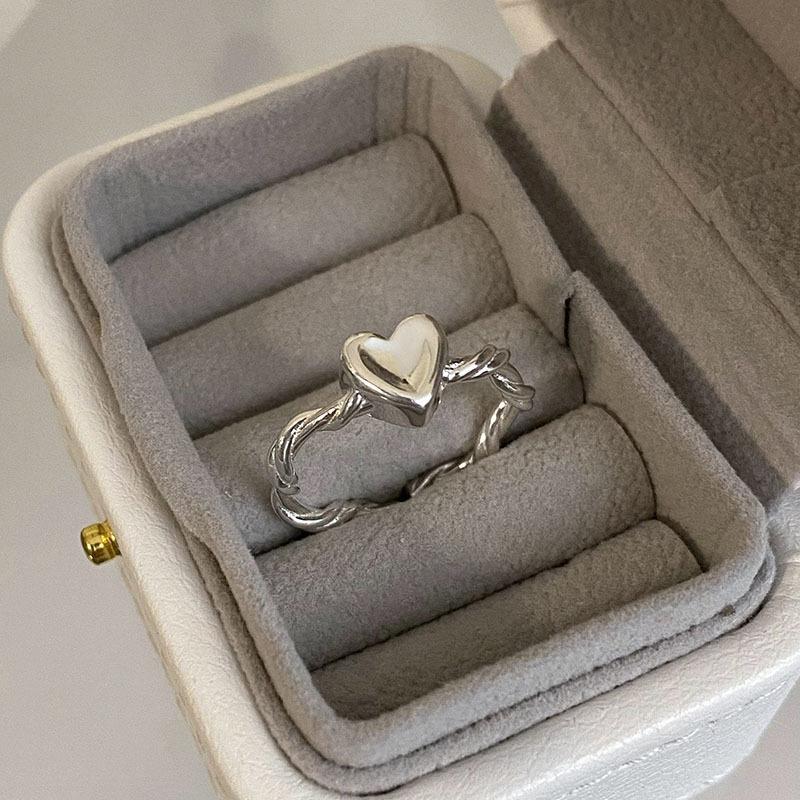 

Модное кольцо из меди в форме сердца для женщин с регулируемым размером для универсальной носки