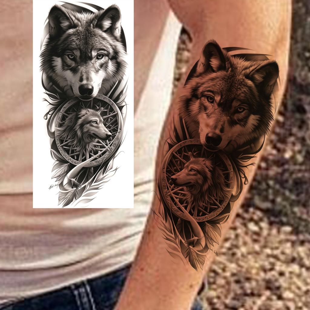 1 Sheet Bravery Tiger Temporary Tattoos For Men Adults Women Waterproof Fake Tattoo Sticker Disposable Washable Tatoo Decoration