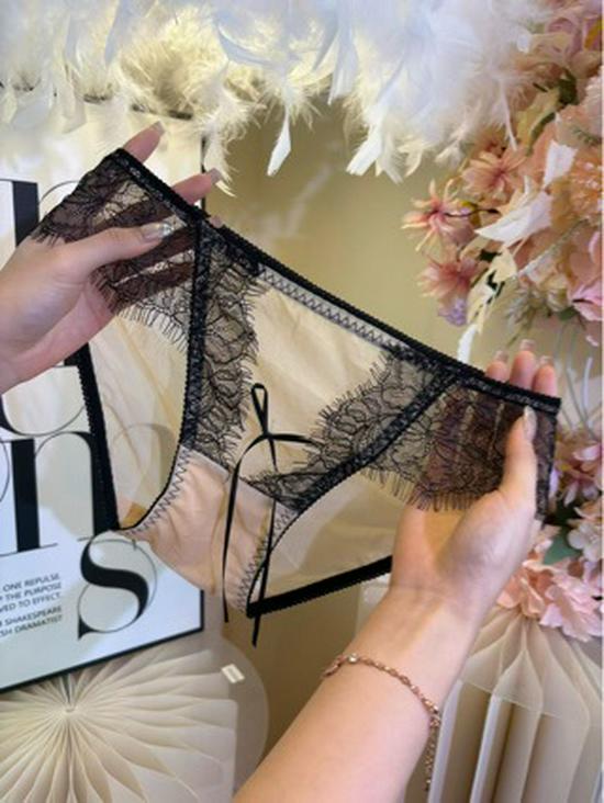 Elegant Satin Low-Waist Lace Briefs – Quick-Drying, Breathable, Pure Cotton Crotch for Women