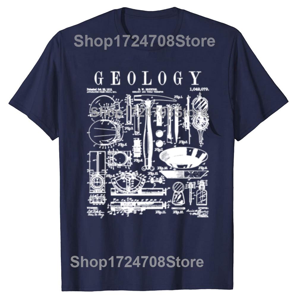 New Geology Geologist Field Tools Vintage Patent Print T-Shirt Cotton Clothes Graphics Short Sleeve T Shirt Men's Clothing