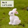 Cute White Hare Easter Decoration Dollhouse Ornament Miniature Rabbit Figurine Micro Landscape Resin Bunny Statue Fairy Garden