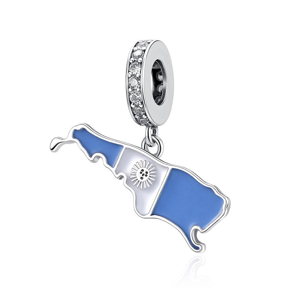 Sales National Flag Charm Cameral Beads Pendant Fit Decoration Original Bracelet DIY Women S925 Silver Accessory Gift Amulet