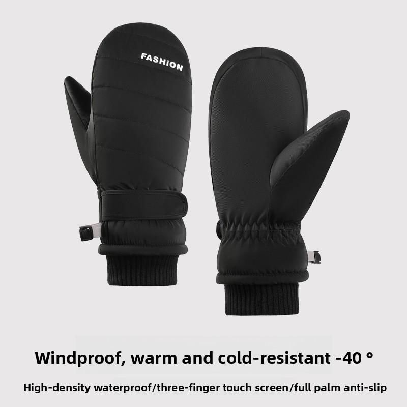 

Women s Ski Mittensr Fleece Lined Thick Waterproof Windproof Gloves for Outdoor Cycling E-Bike Riding & Cold Weather Warmth чорний