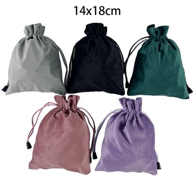 1 szt. Kwadratowy woreczek do przechowywania ze sznurkiem, wielofunkcyjny woreczek z aksamitu do przechowywania, na kości, karty do pokera, biżuterię, 14*18cm