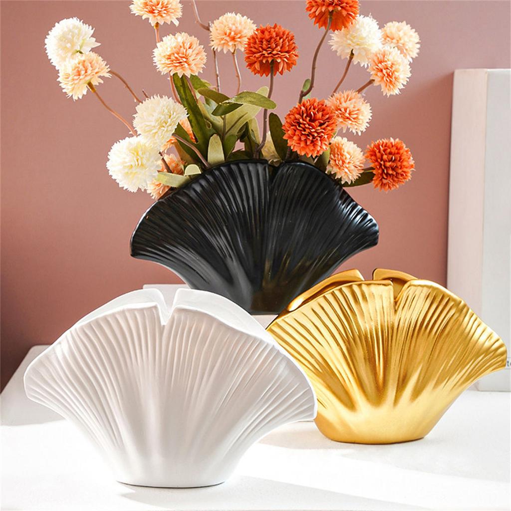 Modern Resin Art Vases Coastal Clam Sea Shell Shape Decorative Vases Table Centerpieces Home Decors Housewarmings Gift