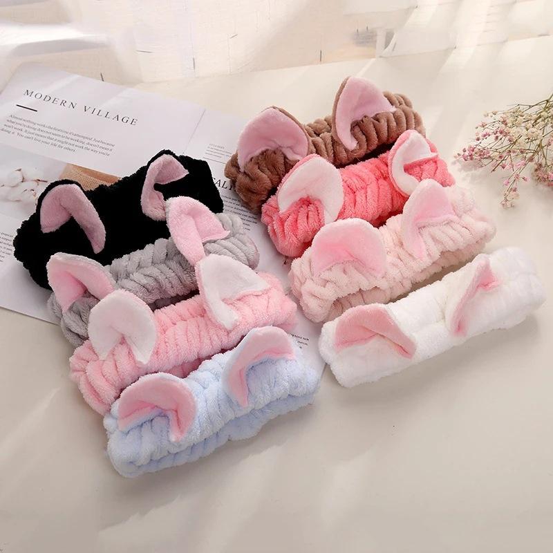 

Повязка на голову с кошачьими ушками для умывания и маски - Милый и простой аксессуар для волос