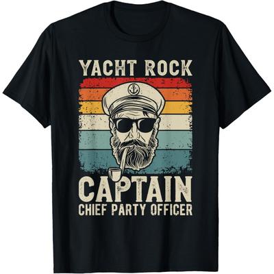 Yacht Rock Captain Pontoon Boat Party Sailor Boating T-Shirt(1)