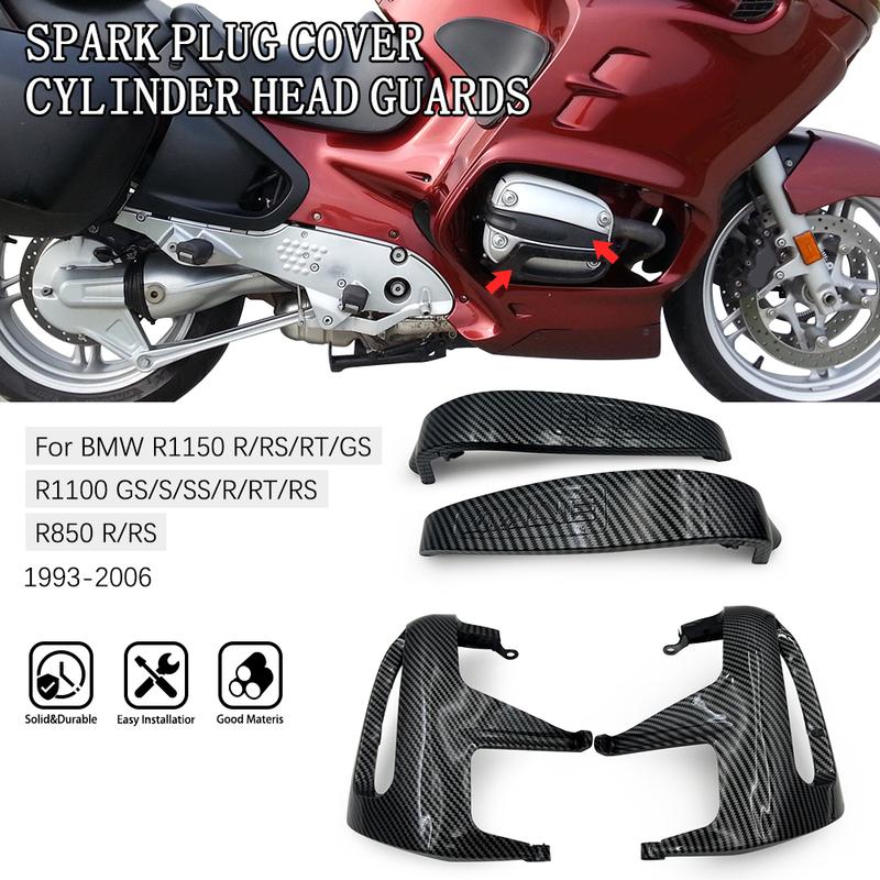 Black Motorcyle Engine Cylinder Head Guards Spark Ignition Cover Carbon Fiber Kit For BMW R850R GS R1100 GS S SS R RT R1150RT