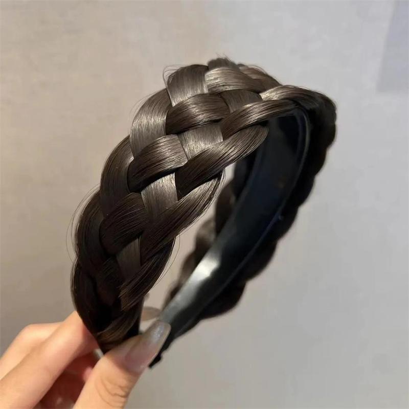 Fashion Women's Plaited Heat Resistant Fiber Headbands Non Slip Toothed Plastic Hair Hoops Adult Daily Shopping Headpiece