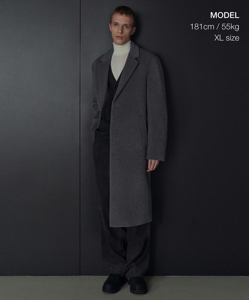 Musinsa Standard Cashmere Blend Oversized Single Coat [Medium Grey]