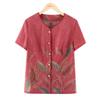 Women's Summer Short-Sleeved Cardigan Top for Mid-Aged & Elderly