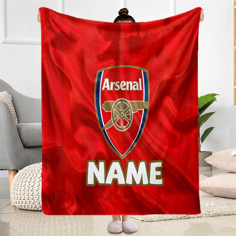 Arsenal Fan Art Personalized Text Blanket Gift Personalized Blanket Ultra-Soft Throw For Home Decor Office Bedding Seaside Four Seasons Universal