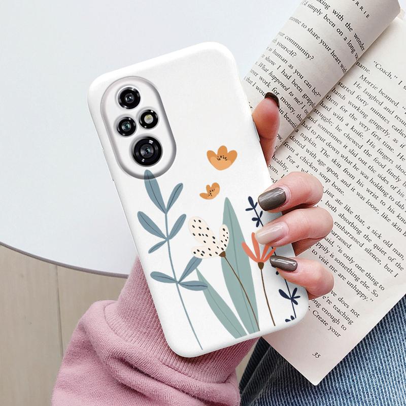 Beautiful Flowers For Honor 200 Pro Case Cute Heart Leopard Print Cover Soft Silicone Matte Protective Funda For Honor 200 Smart
