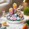 Ostern Tischschild 2D Flach Acryl Hase Ei Etagenständer Ornamente Frühling Indoor Tischaufsatz für Schreibtisch Regal Heimdeko