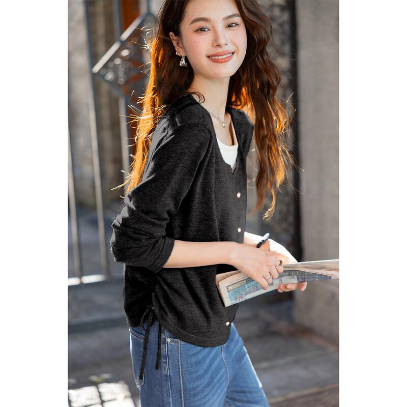 Mokana Women's Faux Two-Piece Long-Sleeve Knit Top