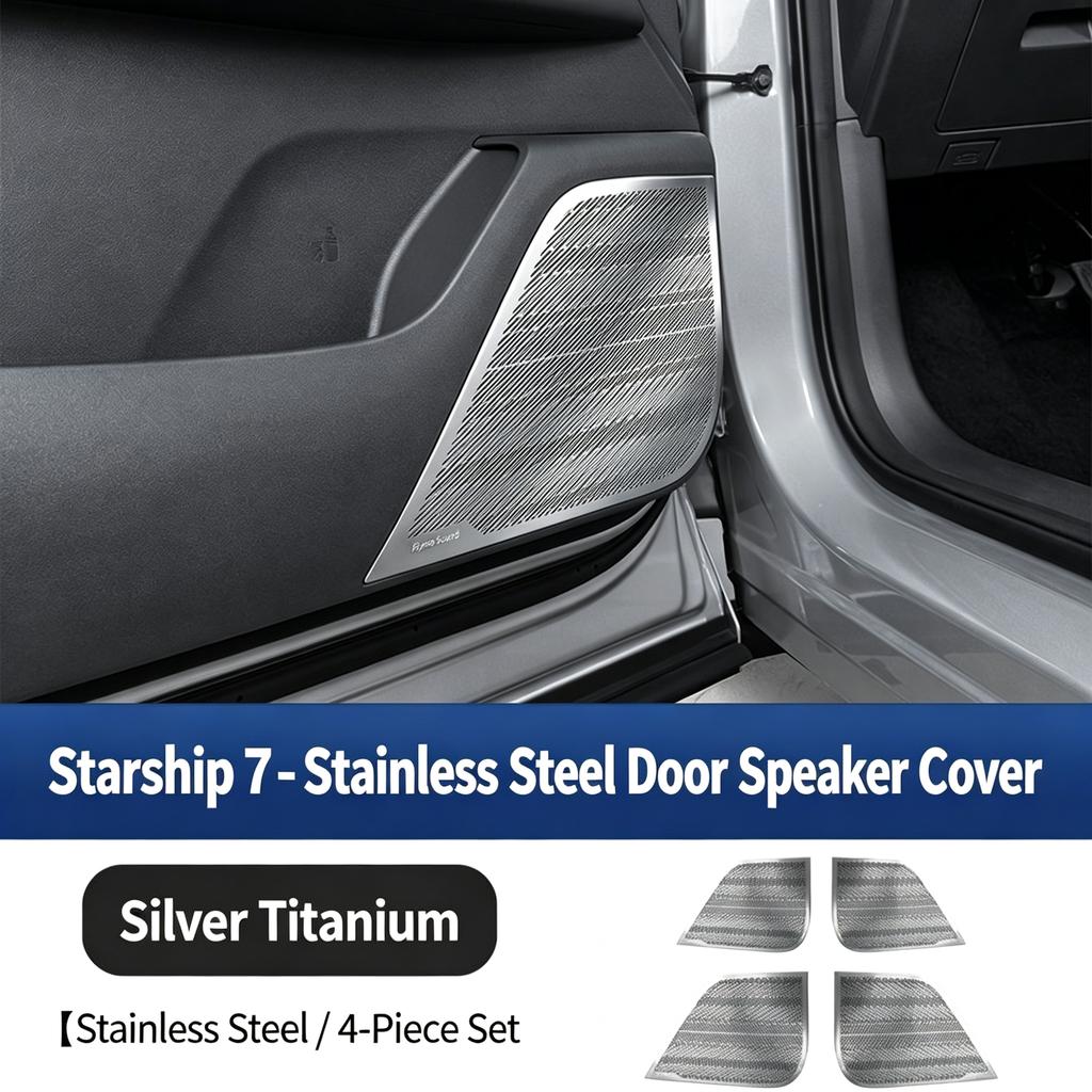 For Geely Starray EM-i EX5 EM-i Car Door Horn Cover Stainless Steel Audio Panel Protective Stickers Cover Interior Accessory