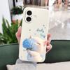 Blue Silk Cat Phone Case For iPhone 16 16e 15 14 13 12 11 X XR XS Plus Pro Max Mini Silicone Cover