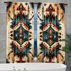 Bohemian Tribal Geometric Curtains Boho Drapes Southwestern Ethnic Style Window Treatment Living Room Bedroom Panel