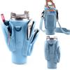 3 Pockets Water Bottle Holder Pouch With Phone Pocket with Keychain & Mountaineering Button Water Cup Bags Adjustable Strap