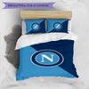 Set Lenzuola 3 Pezzi Stampato Napoli FC Traspirante Copripiumino con Federe Biancheria da Letto Decorativa per Camera da Letto Casa