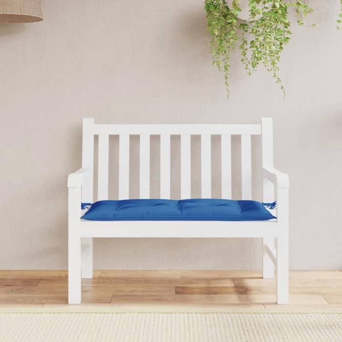 VidaXL Garden Bench Cushion, Bench Cover with String Ties, Waterproof Outdoor Cushion, Blue 100x50x7 Cm 361574