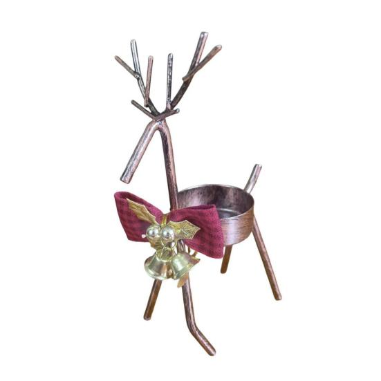 Vánoční svícen na čajovou svíčku Zlatá železná dekorace na stůl okno Všestranná vánoční sváteční dekorace