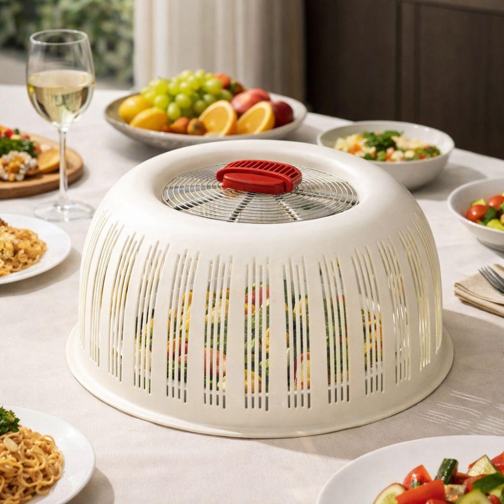 Multi-Purpose Plastic Vegetable Food Cover Heat Resistant Breathable Draining Basket Anti Fly Mosquito Dishes Lid Outdoor Picnic