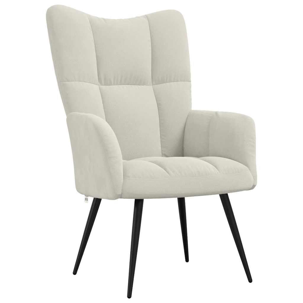 Relaxation Armchair Cream White Velvet