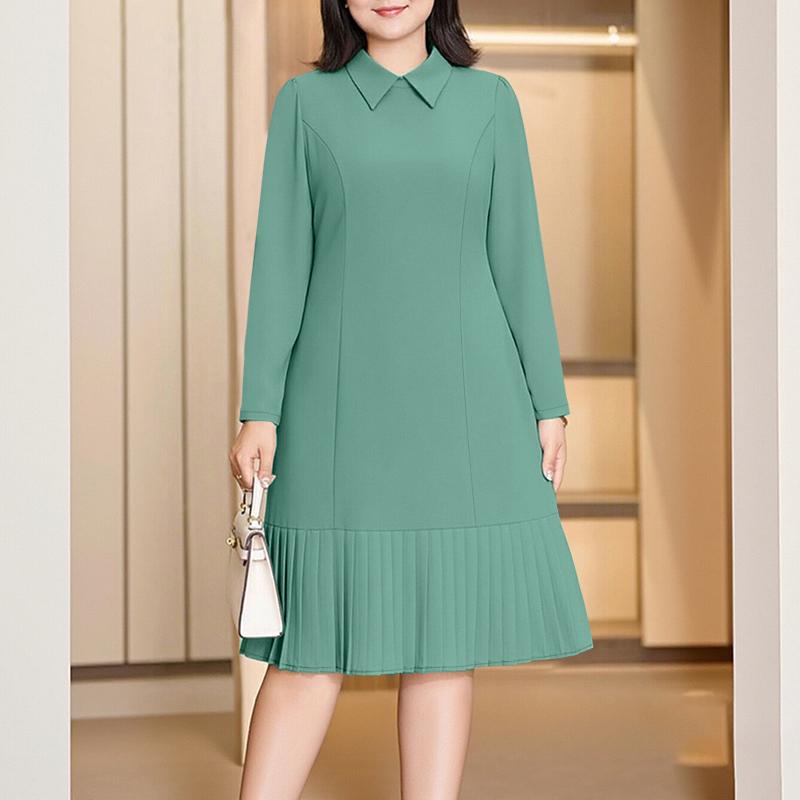 

ZANZEA Women Elegant Loose Casual Long Sleeve Dress 3XL зелений