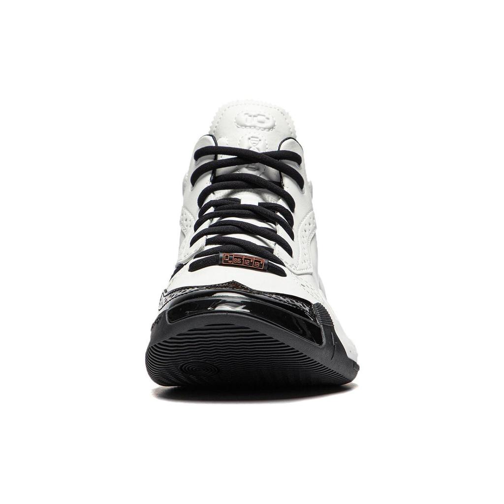 Li Ning WOW 10 Gentleman Slip Resistant Abrasion Resistant Mid Top Basketball Shoes Men's Black White ABAS075-6