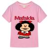 Dětské tričko s potiskem Mafalda Kawaii Kreslené oblečení Dívky Chlapci Krátký rukáv Grafické Manga Tričko Letní Dětské oblečení