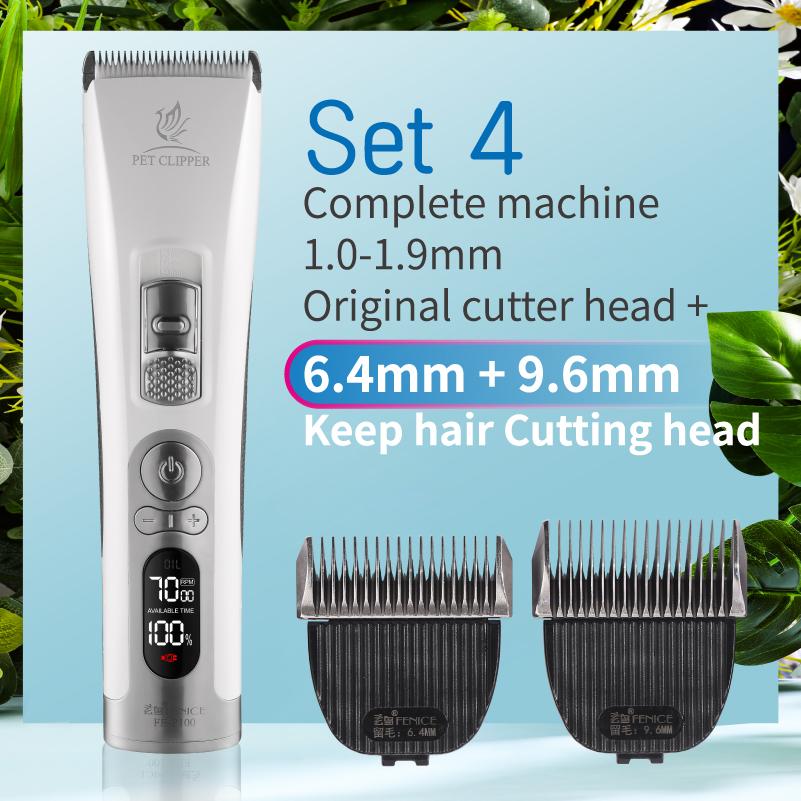 Fenice Clipper Dogs Professional LCD Screen Pet Cat Clippers Electrical Grooming Trimmer Rechargeable Haircut Machine Animals